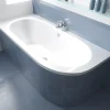 Baignoire asymétrique 170 x 75 Gauche AVITA acrylique blanc + Habillage en polystyrène + Pieds + Vidage à chromé