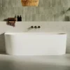 Baignoire asymétrique 180 x 86 x 80 cm Blanc Brillant en minéral composite - Mod. FROSK sans Trop Plein