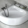 Baignoire asymétrique 120 x 120 MIA acrylique blanc + avec Tablier + Pieds + Vidage à chromé