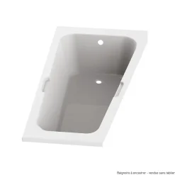 Baignoire asymétrique angle droit Chaloop L.160 x l.90 cm sans tablier Valentin