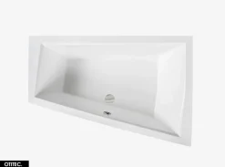 Baignoire Asymétrique avec Tablier Noir - 170 x 125 cm - DROITE - INTIMA DUO - 2 REPOSE-TÊTES OFFERTS