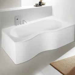 Baignoire asymétrique d'angle droit Folk 180 x 90 cm sans tablier Valentin