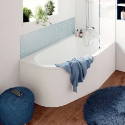 Baignoire asymétrique droite 160x90 cm Cavally blanc