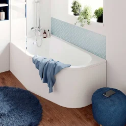 Baignoire asymétrique gauche 160x90 cm Cavally blanc