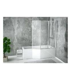 Baignoire asymétrique INTEGRA 75 cm + pare baignoire - Droit - 170cm