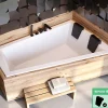 Baignoire Asymétrique sans Tablier - 180 x 125 cm - INTIMA DUO SANS TABLIER- DROITE - 2 REPOSE-TÊTES OFFERTS
