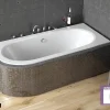 Baignoire Asymétrique sans Tablier - 180 x 80 cm - AVITA SANS TABLIER - DROITE - 1 REPOSE-TÊTE OFFERT