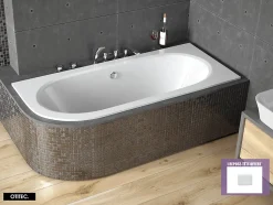 Baignoire Asymétrique sans Tablier - 170 x 75 cm - AVITA SANS TABLIER - DROITE - 1 REPOSE-TÊTE OFFERT