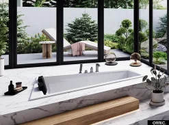 Baignoire Asymétrique sans Tablier - 170 x 125 cm - INTIMA DUO SANS TABLIER - GAUCHE - 2 REPOSE-TÊTES OFFERTS