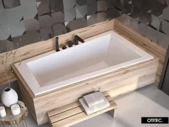 Baignoire Asymétrique sans Tablier - 160 x 90 cm - INTIMA SANS TABLIER - DROITE - avec Repose tête OFFERT