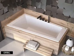 Baignoire Asymétrique sans Tablier - 160 x 90 cm - INTIMA SANS TABLIER - GAUCHE - avec Repose tête OFFERT