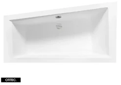 Baignoire Asymétrique sans Tablier - 160 x 90 cm - INTIMA SANS TABLIER - GAUCHE - avec Repose tête OFFERT