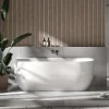 Baignoire autoportante LENA acrylique blanc brillant - 170x75cm - Garantie 5 ans - Sans siphon, Avec robinet mitigeur 1523C