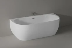 Baignoire autoportante LENA acrylique blanc brillant - 170x75cm - Garantie 5 ans - Sans siphon, Avec robinet mitigeur 1523C