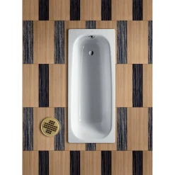 Baignoire avec pieds CONTESA 160x70cm percée un trou en acier blanc - ROCA - A235996000