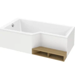 Baignoire bain douche 180 x 90 cm JACOB DELAFON Neo blanc brillant gauche