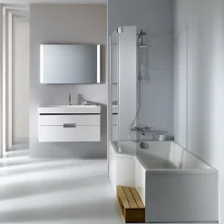 Baignoire bain douche 150 x 80 cm JACOB DELAFON Neo blanc brillant gauche