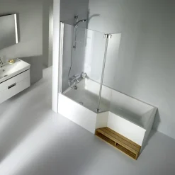 Baignoire bain douche 150 x 80 cm JACOB DELAFON Neo blanc brillant gauche