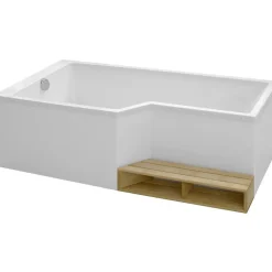 Baignoire bain douche 150 x 80 cm JACOB DELAFON Neo blanc mat gauche