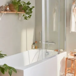 Baignoire bain douche JACOB DELAFON Malice antidérapante + tablier angle 160 x 85 droite