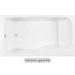 Baignoire bain douche JACOB DELAFON Malice, version gauche Blanc brillant 160 x 85