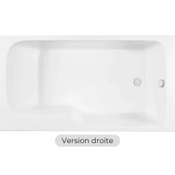 Baignoire bain douche JACOB DELAFON Malice 160 x 85 cm version Droite, Blanc mat
