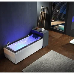 Baignoire balneo LORD SOLO BLACK 1 place ARCHIPEL 170x75 - GAUCHE