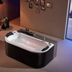 Baignoire balneo NEO BLACK 1 place ARCHIPEL 180x86
