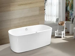 Baignoire balnéo à leds SIRGAO - 1 place - 155L - 150x75 cm - Blanche
