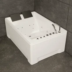 Baignoire balnéo 2 places droite Tonsay Duo 180x120 cm, blanc, by Spalina