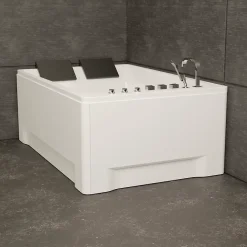 Baignoire balnéo 2 places droite Tonsay Duo 180x120 cm, blanc, by Spalina