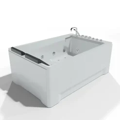 Baignoire balnéo 2 places droite Tonsay Duo 180x120 cm, blanc, by Spalina