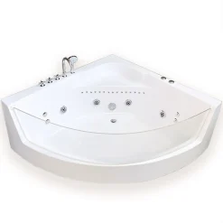 Baignoire Balnèo 150 X 150 cm Chromothérapie 8 jets White Maple