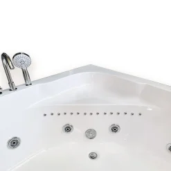 Baignoire Balnèo 150 X 150 cm Chromothérapie 8 jets White Maple