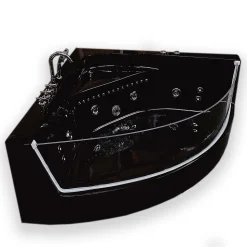 Baignoire Balnèo 150 X 150 cm Chromothérapie 8 jets Black Maple