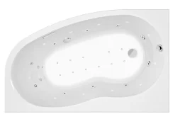 Baignoire balnéo asymétrique angle droit 160 x 100 cm Allibert Intensea Elba Duo + tablier