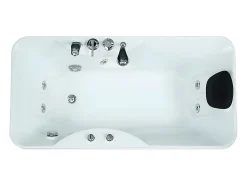 Baignoire balnéo blanche - 1 place - 140L - 150 x 75 x 54,5 cm - Angle gauche - GAVINO