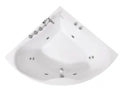 Baignoire balnéo d'angle AGYNESS - 263L - 135x135x57 cm