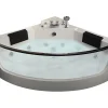 Baignoire balnéo d'angle vitrée - 2 places - 330 L - 138 x 138 x 59 cm - EVELINA