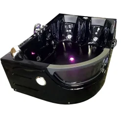 Baignoire Balnèo hydromassage noir 120 x 180 cm 8 jets Bluebell