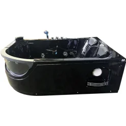 Baignoire Balnèo hydromassage noir 120 x 180 cm 8 jets Bluebell