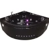Baignoire Balnèo noir 150 X 150 cm Chromothérapie 14 jets Verbena