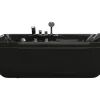 Baignoire balnéo noire - 1 place - 140L - 150 x 75 x 54,5 cm - Angle gauche - GAVINO