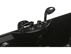 Baignoire balnéo noire - 1 place - 140L - 150 x 75 x 54,5 cm - Angle gauche - GAVINO