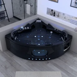 Baignoire balnéo Noire Corleone 48 jets Whirlpool