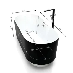 Baignoire Balnéo Ukio Bulle 175x75x65cm, by SPALINA