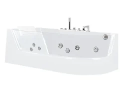 Baignoire balnéo vitrée ARIA blanche - 1 place - 263L - 170x80x57cm - angle gauche