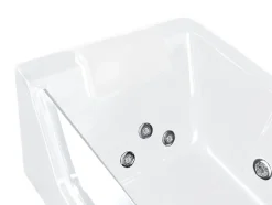 Baignoire balnéo vitrée ARIA blanche - 1 place - 263L - 170x80x57cm - angle gauche