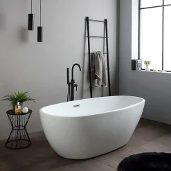 Baignoire Centrale Ovale En Acrylique Blanc Alexandra