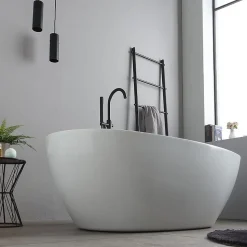 Baignoire Centrale Ovale En Acrylique Blanc Alexandra